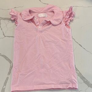 Adorable Pink Ruffle Sleeve Polo for Kids